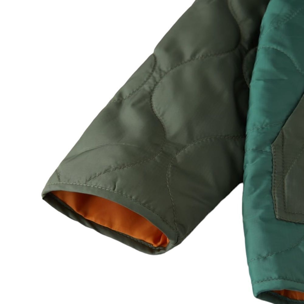 ZARA Kids | Green | COMBINATION QUILTED JACKET - Picture 6 of 7